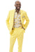 EJ Samuel Men's Summer Suit: Modern Fit, Linen Blend, Yellow - USA Men's Outlet