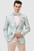 "EJ Samuel Men's Teal Floral Blazer - Dapper One-Btn for Day or Night" - USA Men's Outlet