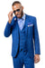 EJ Samuel Men's Two-Button Midnight Sharkskin Vested Business Suit - USA Men's Outlet