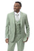 EJ Samuel Mens Modern Fit Sharkskin Vested Suit in Moss Green - USA Men's Outlet