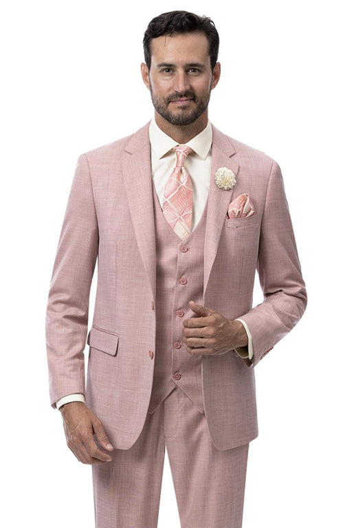 EJ Samuel Modern Fit™ Mauve Sharkskin Two-Button Suit - USA Men's Outlet