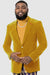 "EJ Samuel Mustard Velvet Blazer: Modern Fit, 2-Button Look" - USA Men's Outlet