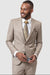 "EJ Samuel Taupe Sharkskin Weave Modern Fit 2-Button Suit" - USA Men's Outlet