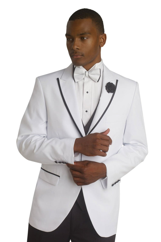 "Trinity" White 2-Button Peak Tuxedo (2-Piece Set)