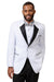 "EJ Samuel Two-Button Tuxedo - Notch Lapel, White & Black" - USA Men's Outlet