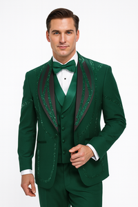 Hunter Green Italian Wool 3-Piece Modern Fit Tuxedo