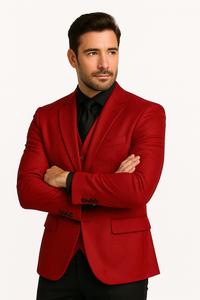 Slim Fit Red Blazer