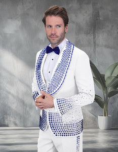 Statement Men's 2 Piece Modern Fit Tuxedo - Rhinestone Details