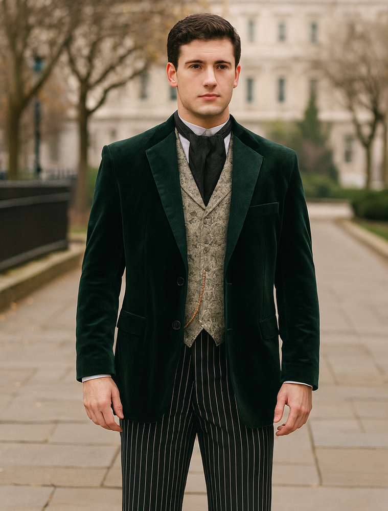 Emerald Velvet Roderick Smoking Jacket –Men's Evening Wear