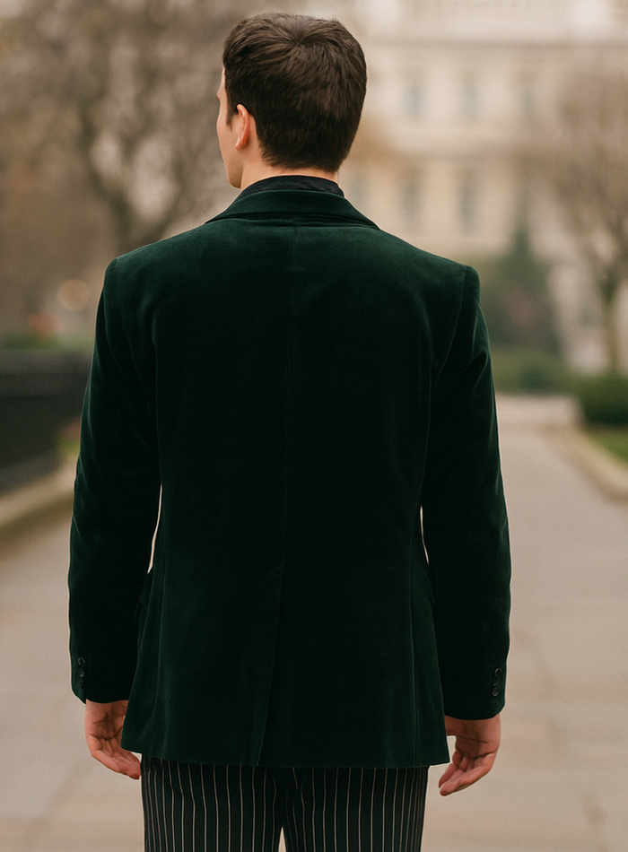 Emerald Velvet Roderick Smoking Jacket –Men's Evening Wear