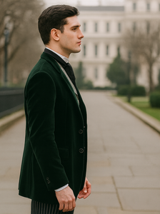 Emerald Velvet Roderick Smoking Jacket –Men's Evening Wear