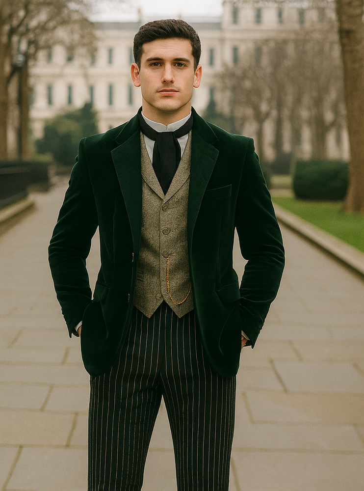 Emerald Velvet Roderick Smoking Jacket –Men's Evening Wear