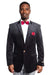 Empire Men's Velvet Corduroy Blazer w/ Peak Lapel & One Button - Black - USA Men's Outlet