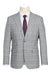 English Laundry Men's 2-Btn Slim Fit Suit in Light Grey Smoke Windowpane Plaid - Elegant Mensattire
