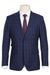 "English Laundry Men's Navy Slim Suit w/ Peak Lapel & Overcheck Plaid" - Elegant Mensattire