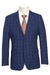 English Laundry Men's Slim-Fit Dark Blue Windowpane Suit - USA Men's Outlet