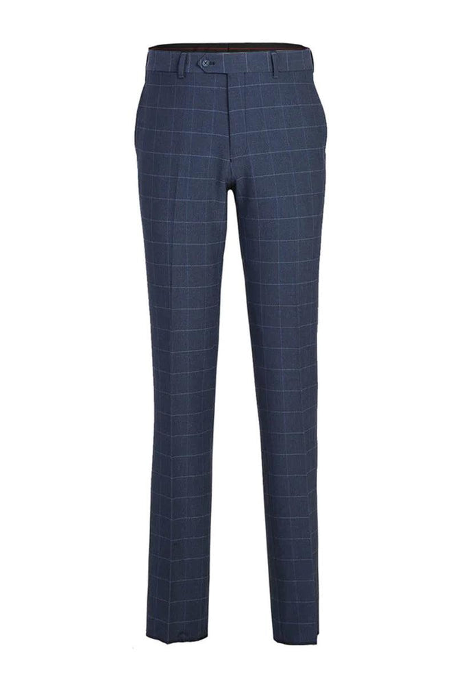 "English Laundry Men's Slim Fit Suit in Pale Blue Windowpane Plaid" - USA Men's Outlet