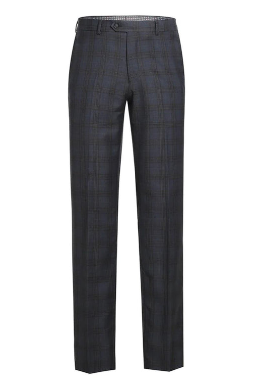 English Laundry Slim-Fit Grey & Tan Windowpane Notch Lapel Suit - USA Men's Outlet