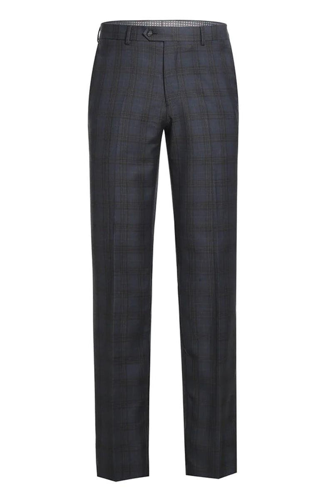 English Laundry Slim-Fit Grey & Tan Windowpane Notch Lapel Suit - USA Men's Outlet