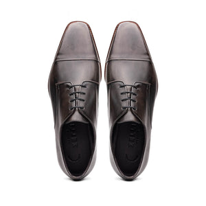 Zelli Enzo Classic Cap Toe Dress Shoes Crafted in Grey Calfskin
