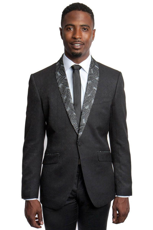 Examples:

Tazio Men's Elegant One-Button Slim Fit Jacket with Preppy Leaf Lapel in Black - USA Men's Outlet