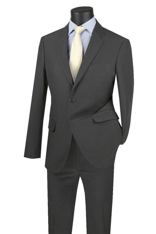 "Extra Slim Fit Charcoal Grey Poplin Suit: Apollo King" - USA Men's Outlet