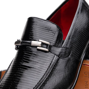 Marco Di Milano Fabro-Liz Black lizard bit loafer