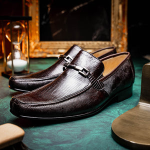 Marco Di Milano Fabro-Liz Brown lizard bit loafer