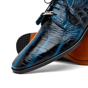 Marco Di Milano Fitipaldi: Rustic Navy Leather Loafers