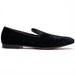 Zelli Formal II Black Velvet Loafer with Hand-Stitched Crocodile Vamp