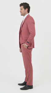 Mens Dusty Rose Three Piece Suit – Modern Formal 3PC Wedding and Prom Suit - Pink Coloe Modern Fit