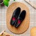 Zelli Formal II Black Velvet Loafer with Hand-Stitched Crocodile Vamp