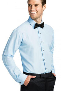 "Jessie" Blue Laydown Tuxedo Shirt