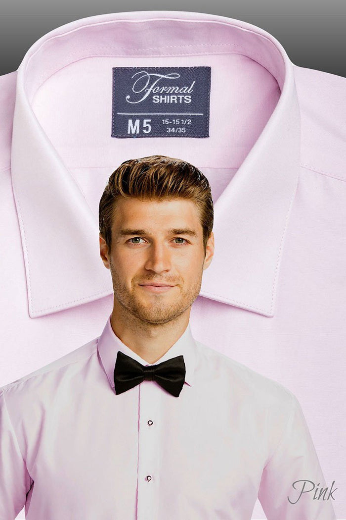 "Jessie" Pink Laydown Tuxedo Shirt