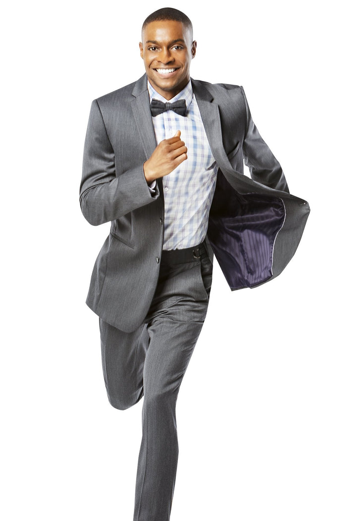 "Patrick" Plaid Spread Collar Slim Fit Tuxedo Shirt