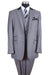 "Fortino Landi 2-Button Vested Suit with Contrasted Lapel and Collar - Grey/Black" - USA Men's Outlet