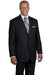 Fortino Landi 2Btn Modern Fit Banker PinStripe Suit in Black - USA Men's Outlet