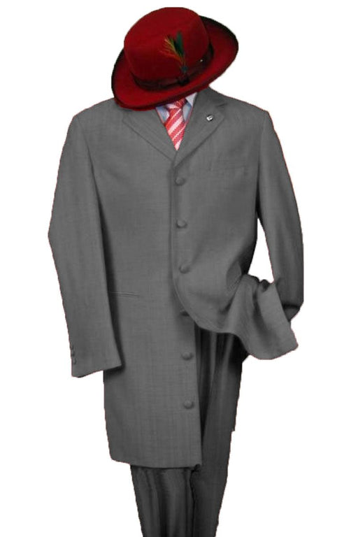 Fortino Landi 2PC Long Zoot Suit in Charcoal Grey – Classic Menswear Look - USA Men's Outlet