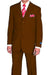 Fortino Landi 3-Button Poplin Suit - Classic Fit Brown - USA Men's Outlet