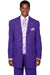 "Fortino Landi 4-Btn Long Vested Suiting - Luxury in Purple Paisley" - USA Men's Outlet