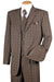 Fortino Landi Brown 3-Btn Vested Windowpane Plaid Suit - Fashion Style - USA Men's Outlet