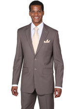 "Fortino Landi Charcoal Grey 2-Button Modern Fit Business Suit w/Smooth & Subtle Pinstripe" - USA Men's Outlet