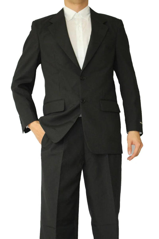 "Fortino Landi Classic Fit Black Poplin 2-Btn Suit: Style & Sophistication" - USA Men's Outlet