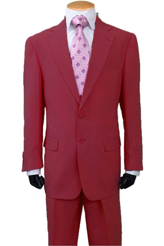 Fortino Landi Classic Poplin 2-Button Suit in Burgundy - USA Men's Outlet