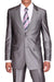 "Fortino Landi Grey Sharkskin Slim-Fit 2-Btn Suit: A Sleek Take on a Classic" - USA Men's Outlet