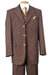 Fortino Landi Men's 1920s Gangster 3-Button Vested Suit in Brown Pinstripe - USA Men's Outlet