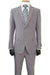 Fortino Landi Men's 2-Button Grey Slim-Fit Poplin Suit - USA Men's Outlet