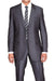 "Fortino Landi Men's 2-Button Slim-Fit Sharkskin Suit, Peak Lapel, Black" - USA Men's Outlet