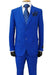 "Fortino Landi Men's 2-Button Suit: A Timelessly Classy Poplin Look in Royal Blue" - USA Men's Outlet