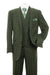 Fortino Landi Men's 2-Button Windopane Plaid DB Vest Suit in Olive - USA Men's Outlet